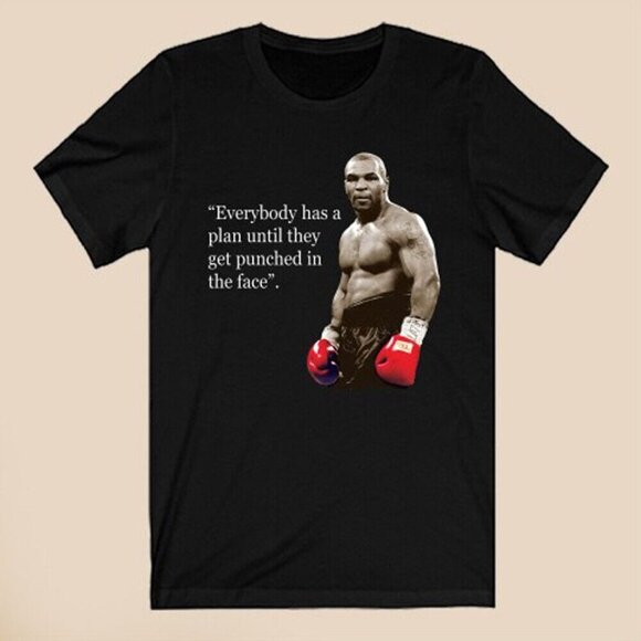 Iron Mike Tyson Quotes Boxing Legend Champion Sports Fan Graphic T-Shirt - Picture 1 of 5